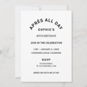 ウィンターブラックエイプリルスオールデイ40thバースデースキーテーマ 招待状 (正面)