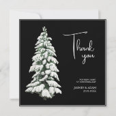 ウィンターブラックスノークリスマスツリー結婚ズ サンキューカード (正面)
