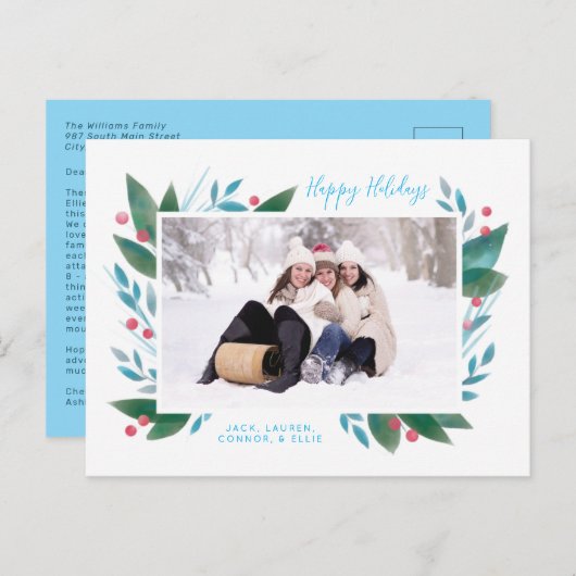 ウィンターブランチとバーリーズの写真ホリデーポストカード シーズンポストカード (正面/裏面)