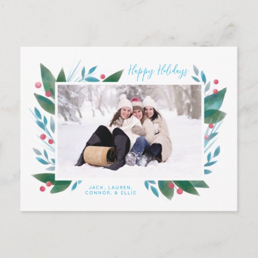 ウィンターブランチとバーリーズの写真ホリデーポストカード シーズンポストカード (正面)