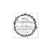 ウィンターブランチリースファミリー名&差出人住所 ラバースタンプ (インプリント)