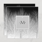 ウィンターブランチ結婚白黒記念日 招待状 (正面/裏面)