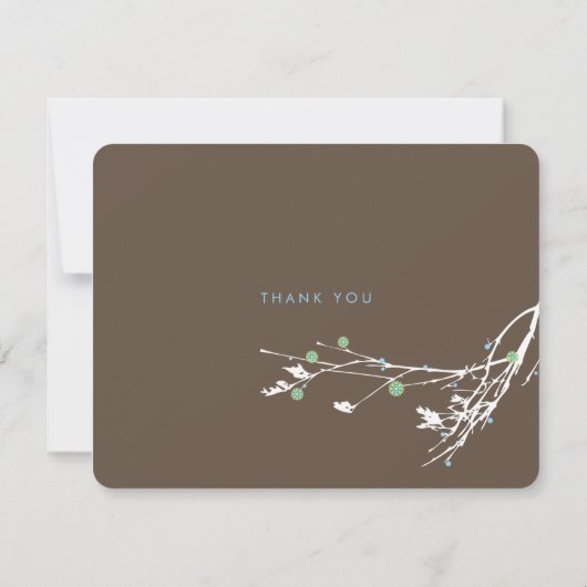 ウィンターブランチ雪の花シンプルエレガントな結婚式 サンキューカード (裏面)