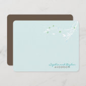 ウィンターブランチ雪の花シンプルエレガントな結婚式 サンキューカード (正面/裏面)