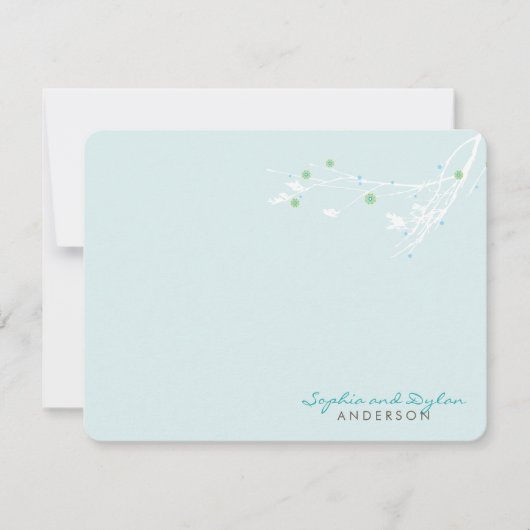 ウィンターブランチ雪の花シンプルエレガントな結婚式 サンキューカード (正面)