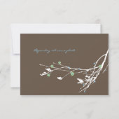 ウィンターブランチ雪の花シンプルエレガントな結婚式 出欠カード (裏面)