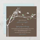ウィンターブランチ雪フラワー結婚式招待状 招待状 (正面/裏面)