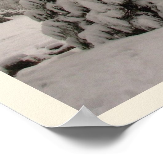 ウィンターブリッジアートプリント冬の森ポスター ポスター (角)