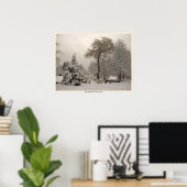 ウィンターブリッジアートプリント冬の森ポスター ポスター (ホームオフィス)