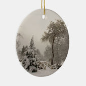 ウィンターブリッジオーナメント雪の木飾り セラミックオーナメント (右)