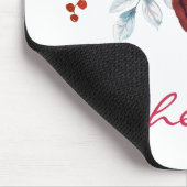 ウィンターブルガンディピーニーバラフローラパインブーケ マウスパッド (コーナー)