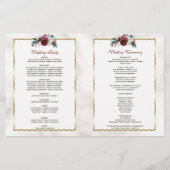 ウィンターブルゴーニュフローラパイン金ゴールド結婚式 プログラム (裏面)