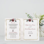 ウィンターブルゴーニュフローラパイン金ゴールド結婚式 プログラム (スタンド正面)