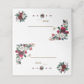 ウィンターブルゴーニュフローラ結婚パインのテーブル番号 プレイスカード (外部開封)