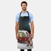 ウィンターブルドッグキャラバンクリスマスアドベンチャー エプロン (着用した状態)