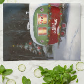 ウィンターブルドッグキャラバンクリスマスアドベンチャー キッチンタオル (折り畳み)