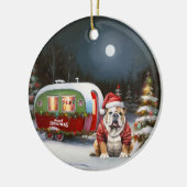 ウィンターブルドッグキャラバンクリスマスアドベンチャー セラミックオーナメント (左)