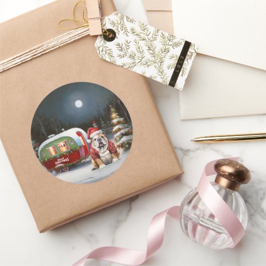 ウィンターブルドッグキャラバンクリスマスアドベンチャー ラウンドシール (ギフト)
