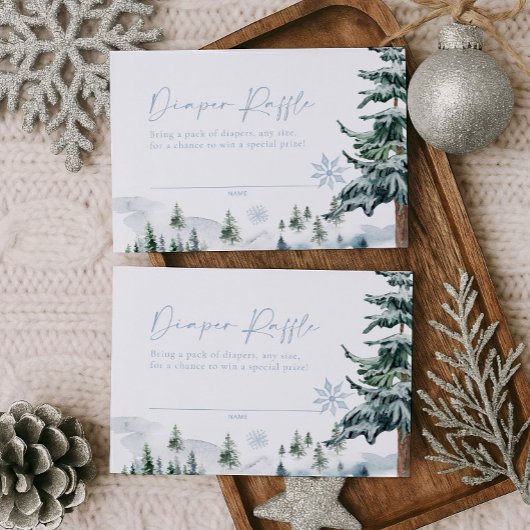 ウィンターブルーおむつラッフルカード ノートカード