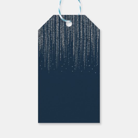 ウィンターブルーきらめくとシルバーアイス結婚ライト ギフトタグ (裏面)