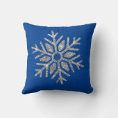 ウィンターブルーの銀色の雪 クッション (裏面)