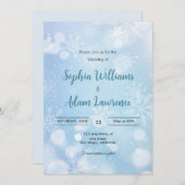 ウィンターブルーアンドホワイト結婚式招待状 招待状 (正面/裏面)