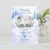 ウィンターブルーアークティックマウンテンオネデランド誕生日 招待状 (スタンド正面)