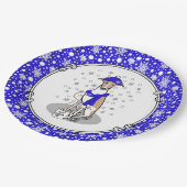 ウィンターブルーウィペット雪のスカーフ – Fawn & White Cute ペーパープレート (アングル)