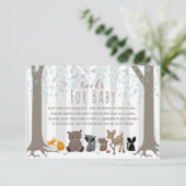 ウィンターブルーウッドランド動物の家族のブックリクエスト 招待状 (スタンド正面)