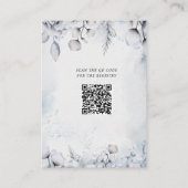 ウィンターブルーエレガントフローラブライダルシャワー エンクロージャーカード (裏面)