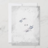 ウィンターブルーエレガントリーフ結婚式招待状 招待状 (裏面)
