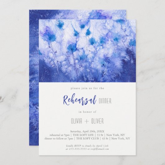 ウィンターブルーガーデンリハーサルディナー 招待状 (正面/裏面)