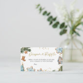 ウィンターブルークッキー赤ちゃんシャワーおむつラッフル エンクロージャーカード (スタンド正面)