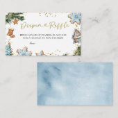 ウィンターブルークッキー赤ちゃんシャワーおむつラッフル エンクロージャーカード (正面/裏面)