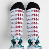 ウィンターブルークリスマスオーナメントズホースアートホワイト ソックス (上部)