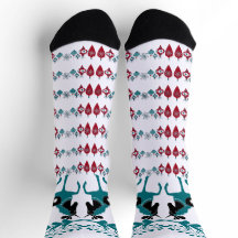 ウィンターブルークリスマスオーナメントズホースアートホワイト