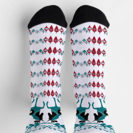 ウィンターブルークリスマスオーナメントズホースアートホワイト ソックス