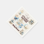 ウィンターブルークリスマスホリデーベビーシャワー スタンダードカクテルナプキン (角)