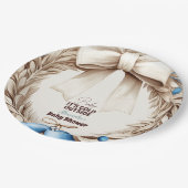 ウィンターブルークリスマスホリデーベビーシャワー ペーパープレート (アングル)