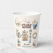 ウィンターブルークリスマスホリデーベビーシャワー 紙コップ (裏面)