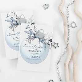 ウィンターブルークリスマスボーブル | セーブザデート ポストカード