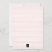 ウィンターブルーシュピンクの花のベイビーシャワー 招待状 (裏面)