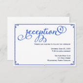 ウィンターブルースウェディングレセプション詳細カード エンクロージャーカード (正面/裏面)