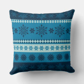 ウィンターブルーストライプクリスマススノーフレーク クッション (裏面)