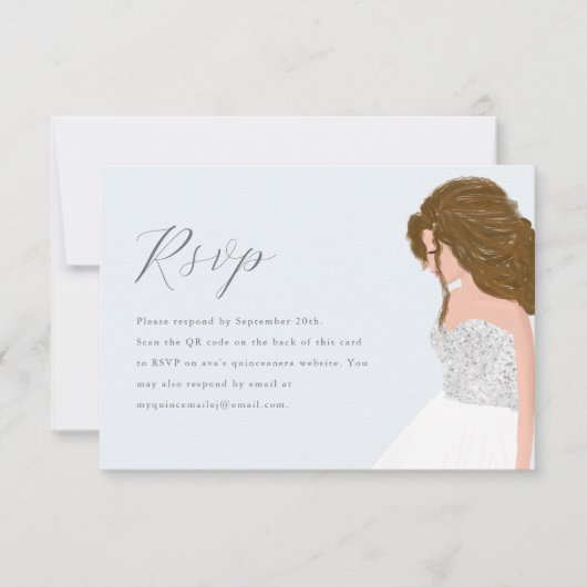 ウィンターブルースノーウィーキンセアニェラ誕生日QRコード 出欠カード (正面)