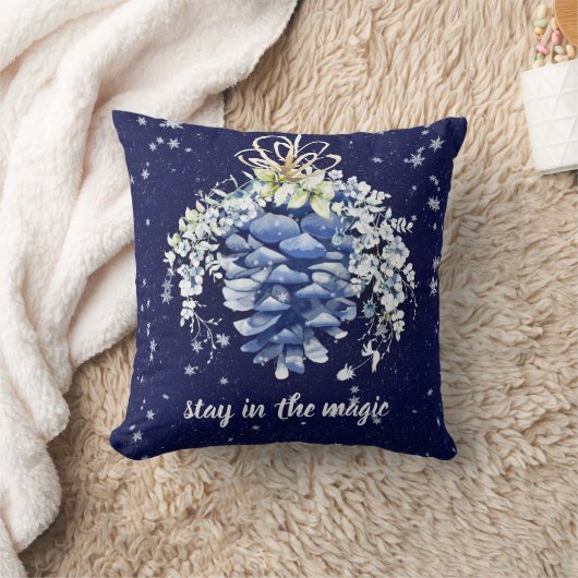 ウィンターブルースノーピネコン装飾用クッション クッション (ブランケット)