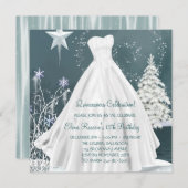 ウィンターブルースノーフレークキンセアニェラ招待状 招待状 (正面/裏面)
