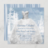 ウィンターブルースノーフレークキンセアニェラ招待状 招待状 (正面/裏面)