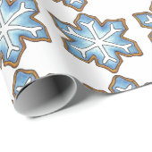 ウィンターブルースノーフレークスシュガークッキーホリデースノー ラッピングペーパー (ロールコーナー)