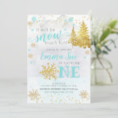 ウィンターブルースノーフレークスノーモーティおもしろい誕生日 招待状 (スタンド正面)